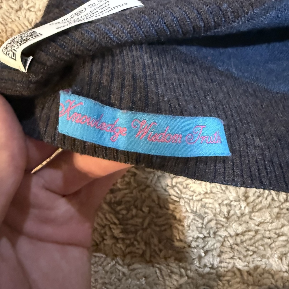 Robert Graham Sweater Mens Large V Neck Classic Fit Knowledge Wisdom Truth Pullo - Picture 4 of 10